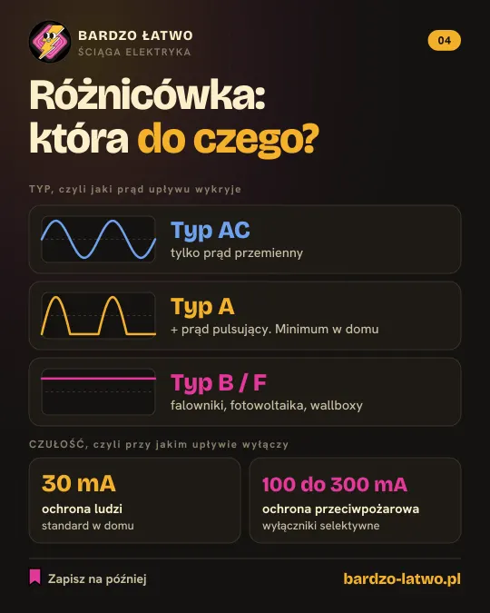 Ściąga: Różnicówka: typy i czułości