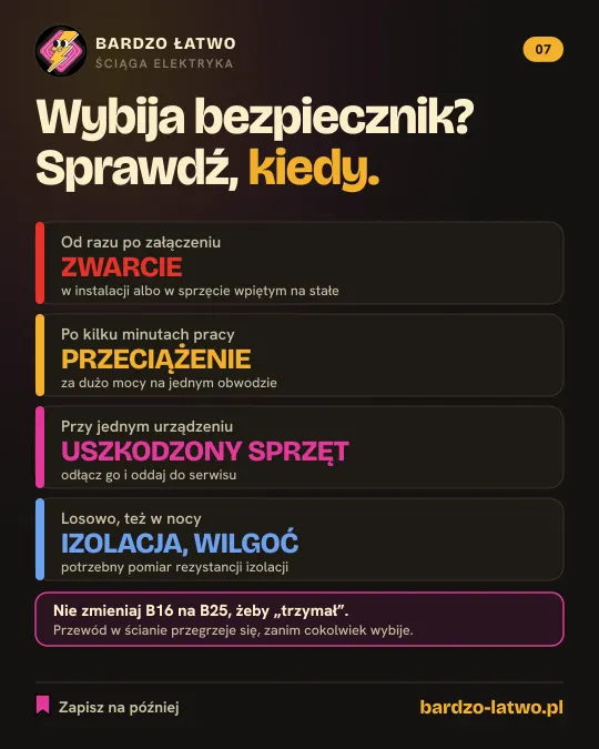 Ściąga: Wybija bezpiecznik? Sprawdź, kiedy