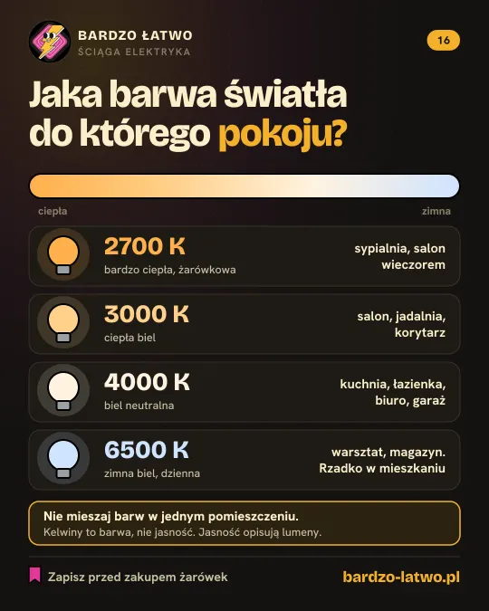 Ściąga: Jaka barwa światła do którego pokoju