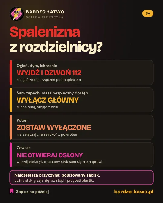 Ściąga: Zapach spalenizny z rozdzielnicy: co robić