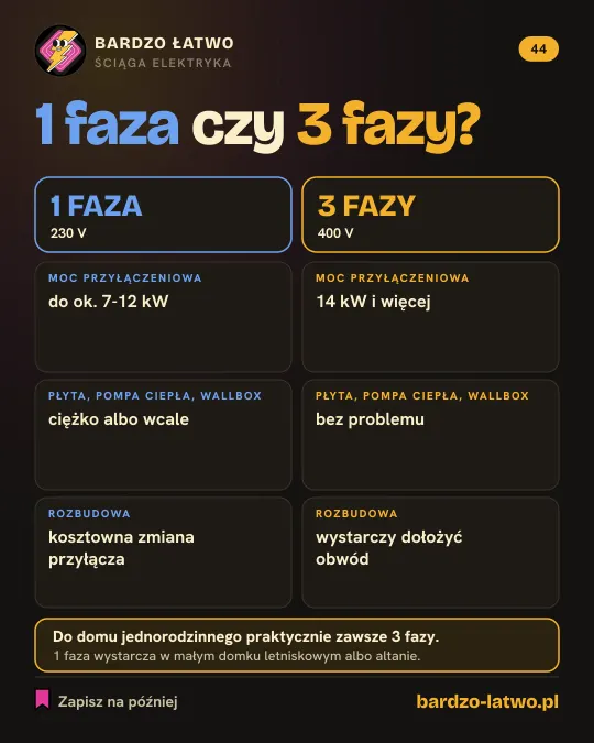 Ściąga: Przyłącze: 1 faza czy 3 fazy