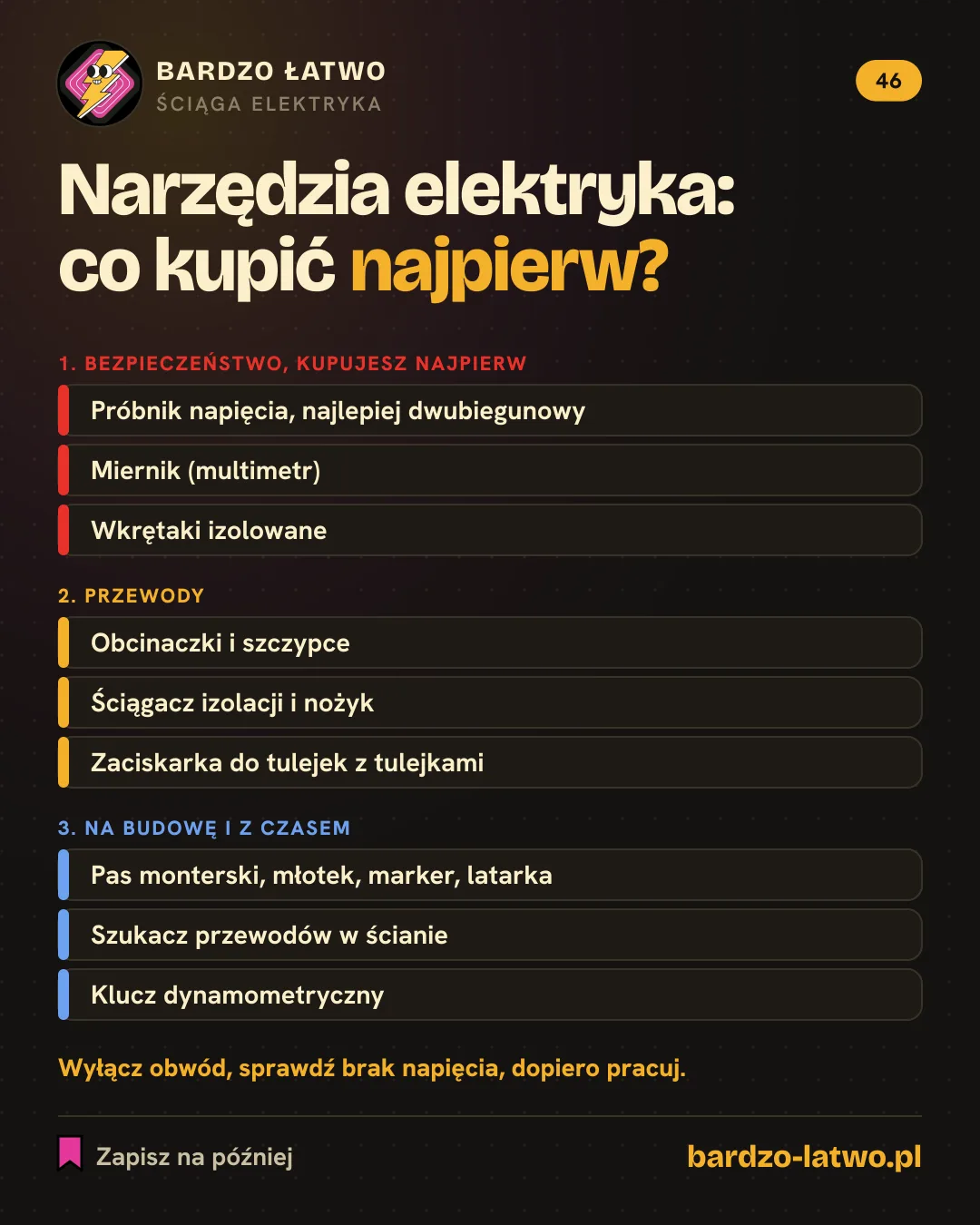 Ściąga: Narzędzia elektryka: co kupić najpierw