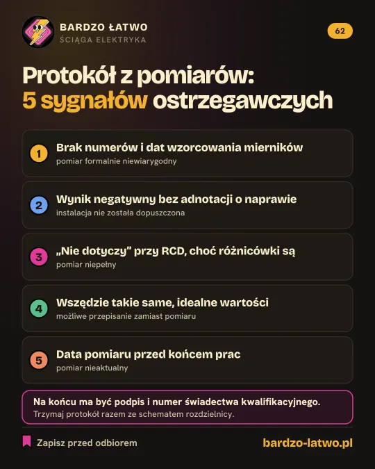 Ściąga: Protokół z pomiarów: 5 sygnałów ostrzegawczych