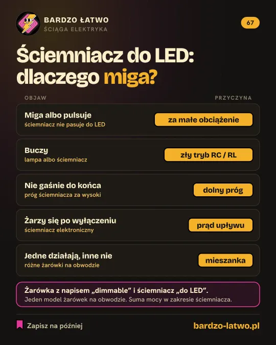 Ściąga: Ściemniacz do LED: dlaczego miga