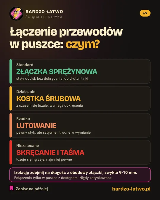 Ściąga: Łączenie przewodów w puszce: czym